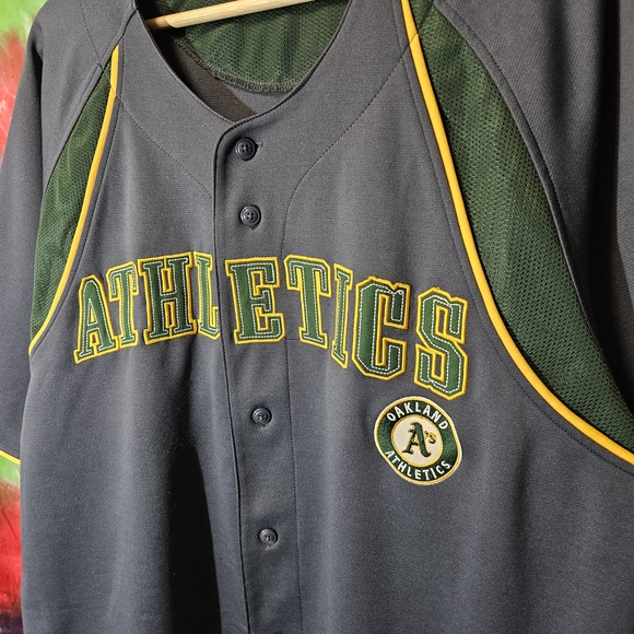 Oakland Athletics Dark Gray Team Baseball Jersey with Yellow Trim True Fan TagXL - Picture 2 of 14